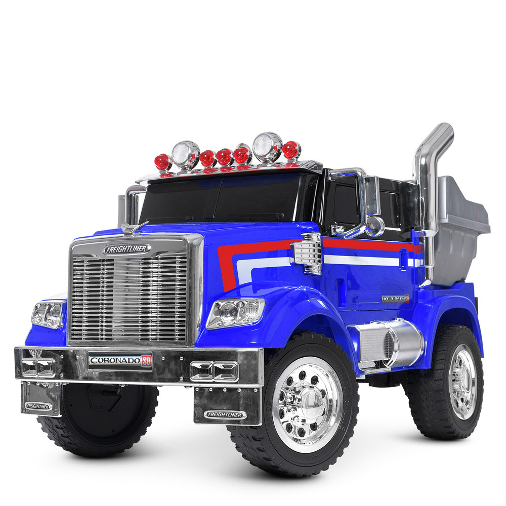 Прогулянковий автомобіль дитяча вантажівка на пульті Freightliner M 4566EBLR-4, 2 мотори 25W, EVA, MP3, USB, світло