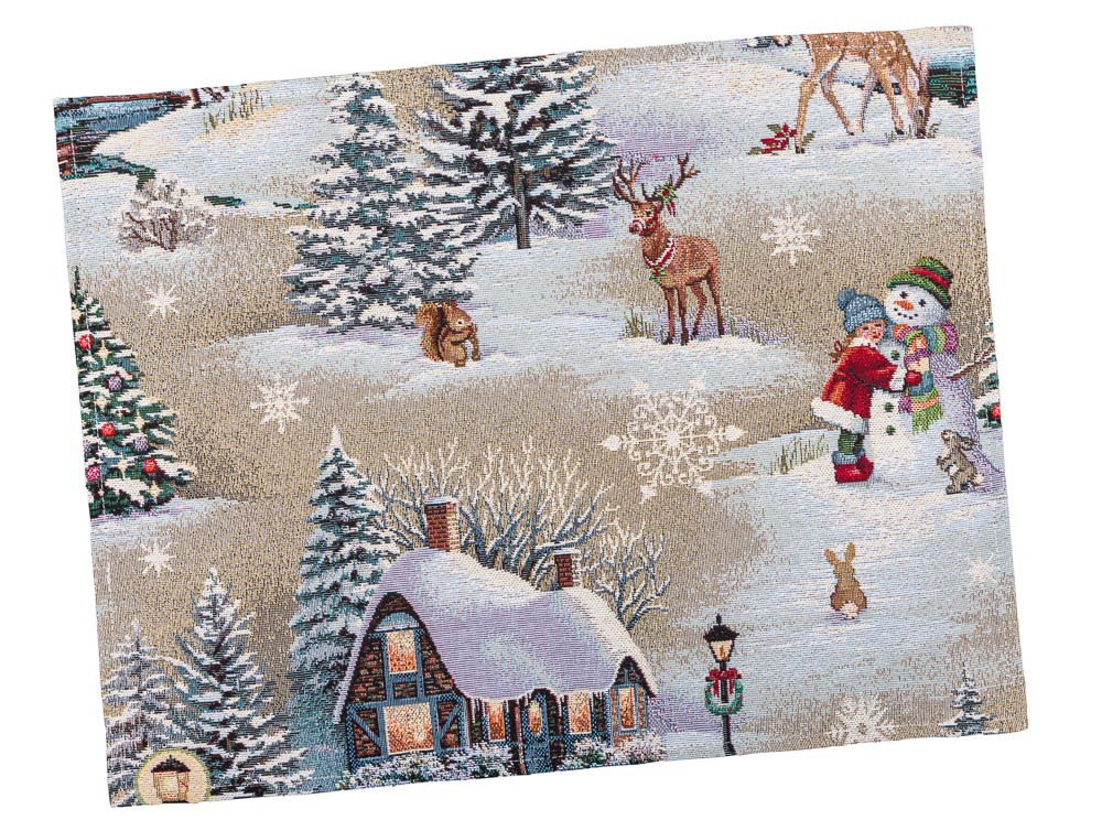 Новорічна серветка на стіл гобеленова EDEN1267 34*44 см, фото 1