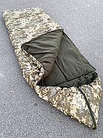 Спальный мешок зимний тёплый с синтепоном и флисом до -25. Пиксель