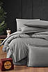 Сімейна Постільна Білизна La Romano Premium Satin 300TC Lucca Ash 160х220см (2 шт), фото 2