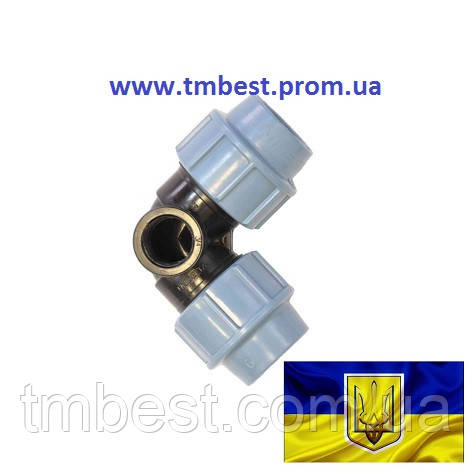 Кут 25*1/2" РВ ПД бічна різь затискний, фото 1