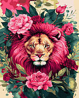 Картины по номерам Лев в цветах (BRM45740) 40 х 50 см