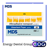 Бумажные штифты стоматологические MDS кон. 02 20