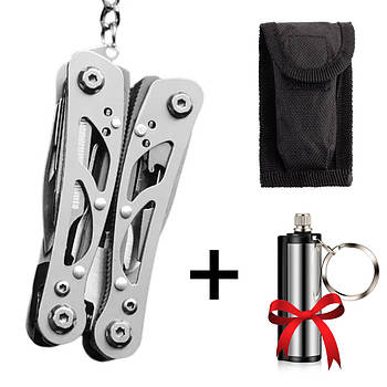 Багатофункціональний мультитул 10в1 з чохлом + Подарунок Вічний сірник Make Fire / Складаний інструмент