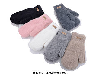 Жіночі зимові теплі рукавиці з хутром, 12 шт., кольору мікс