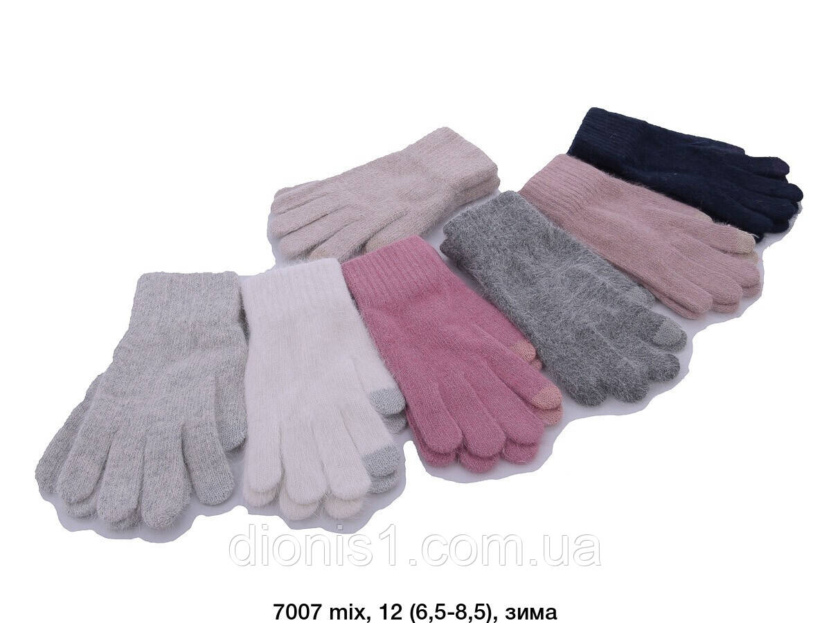 Жіночі зимові теплі рукавички одинарні із сенсором, 12 шт., кольору мікс