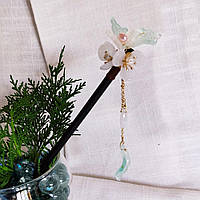 Шпилька для волосся на дерев'яній основі "Легкість крилець метелика"