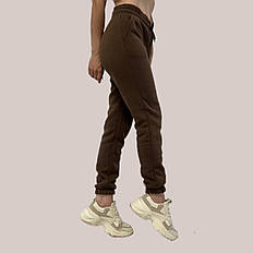 Джоггери з трьохнитки на ФЛІСІ мод. 0160 коричневий БАТАЛ