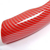 Накладка чохол на кермо універсальна аквапринт карбон 3D червоний, фото 2