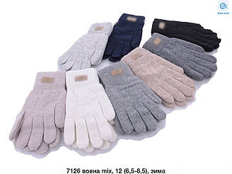 Жіночі зимові теплі рукавички подвійні, 12 шт., кольору мікс