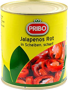 PRIBO JALAPENOS ROT 2850 г вогненно-гострий перець халапеньо 1500 г без води в банці