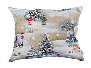 Новорічна наволочка гобеленова 45*45 см EDEN1267 одностороння наволочка