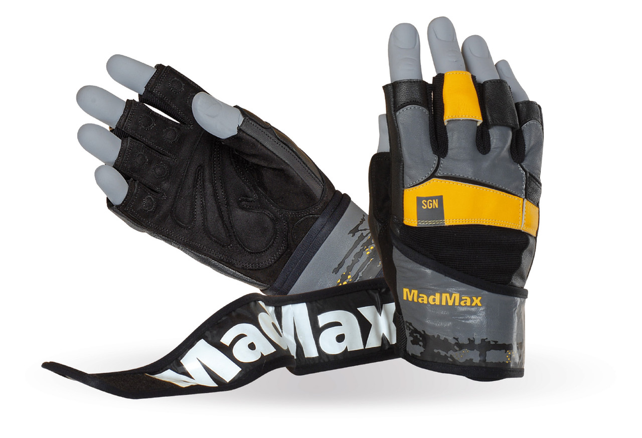 Рукавички для фітнесу MadMax MFG-880 Signature Black/Grey/Yellow M
