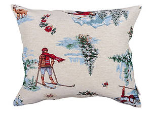 Новорічна наволочка гобеленова 45*45 см EDEN CHAMONIX одностороння наволочка