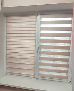 Рулонні штори день-ніч з фактурою Чайна троянда. Тканинні ролети,