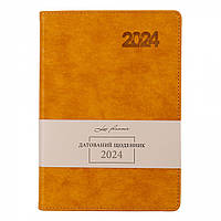 Щоденник датований 2024 (368 стор, А5, лінія, гірчичний) Leo Planner Case 252426