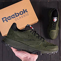Шкіряні кросівки Reebok олива