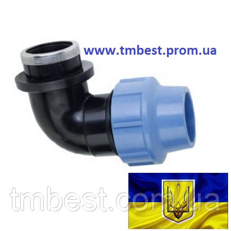 Кут 40*3/4" РВ ПНД затискний компресійний