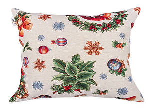 Новорічна наволочка гобеленова 45*45 см FIOCCO одностороння наволочка