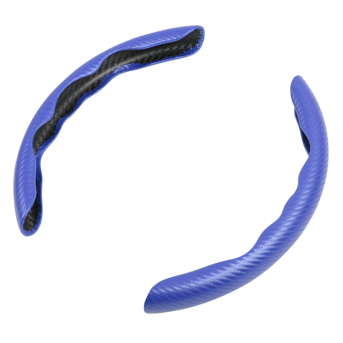 Накладка чохол на кермо універсальна шкіра під карбон 3D синій, фото 1