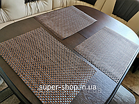 Набір підставок 4 шт серветок під гаряче коричневі плетені прямокутні на стіл килимки для сервірування