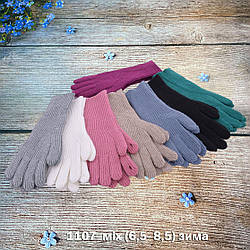 Жіночі рукавички із сенсором (Одинарні з шерстю) Розміри: 6,5- 8,5 (24037)