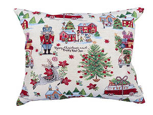 Новорічна наволочка гобеленова 45*45 см MELVILLE одностороння наволочка