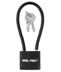 Замок навісний Mil-Tec з тросом 20 см - чорний 15925150