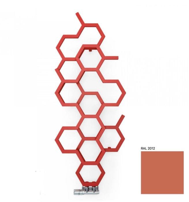 Рушникосушка водяна Terma HEX 1220х486, лососево-помаранчевий