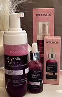 Набір для обличчя з гліколевою кислотою HOLLYSKIN Glycolic Acid (пінка, пілінг-сироватка)