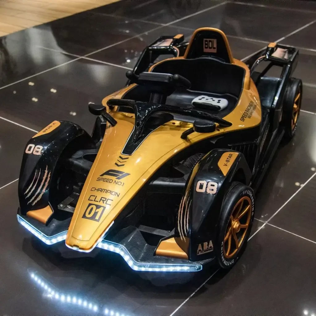 Дитячий електромобіль на акумуляторі Bambi M 5051 з пультом радіокерування для дітей 3-8 років Золотий
