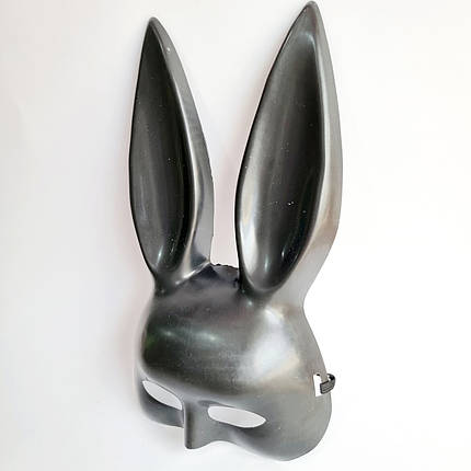 Маска зайчик Playboy чорна, 34х19 см, фото 3