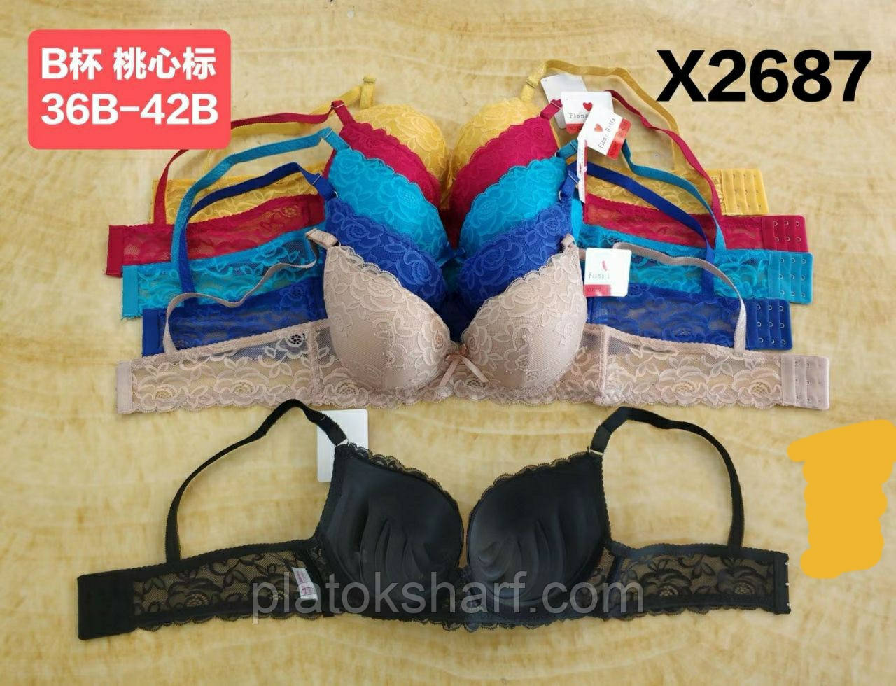 Візерунки бюстгальтери з гіпюром внизу, ліфчики Чашка Повномірна В (2687)