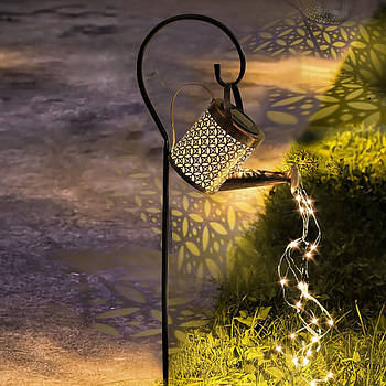 Садовий ліхтар на сонячній батареї EM Казкова Лампа Лійка світильник металевий кований