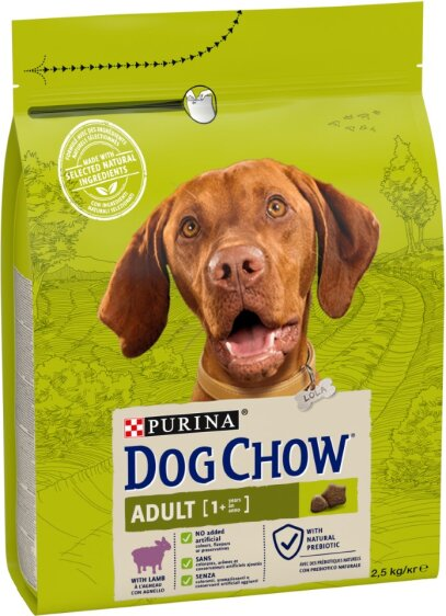 Сухий корм для дорослих собак Dog Chow (Дог Чау) Adult з ягням 2.5 кг