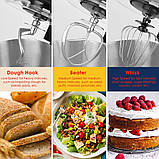Кухонний тістоміс Zepline ZP-064 3200W багатофункціональний з 3 насадками планетарний міксер для дому, фото 8