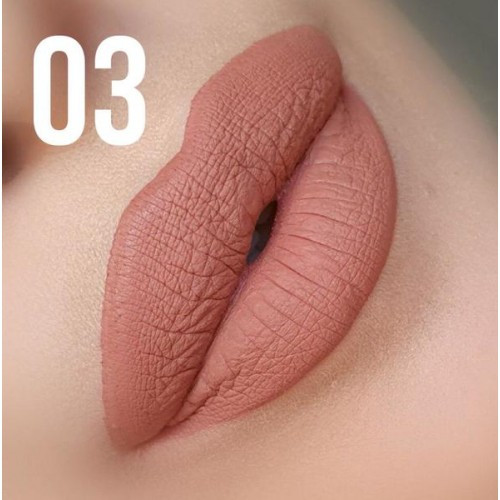 Рідка матова помада для губ 03 Темний нюдовый Make Up Farmasi