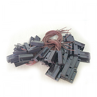 Датчик магнитоконтактный с проводом 30 см MC-38, 27*14*8 мм, пластик, черный, под саморез, липучка + саморезы,