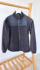 Флісова кофта М Л ХЛ 2ХЛ (фліс середньої щільності та плащівка) АНТРАЦИТ