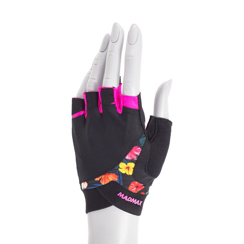 Mad Max Flower Power Workout Gloves Black/Flower S size