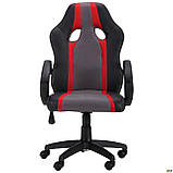 Комп'ютерне крісло ігрове Shift чорний шкірозамінник вставки сітки сірого та бордового кольору, фото 4