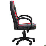 Комп'ютерне крісло ігрове Shift чорний шкірозамінник вставки сітки сірого та бордового кольору, фото 5