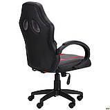Комп'ютерне крісло ігрове Shift чорний шкірозамінник вставки сітки сірого та бордового кольору, фото 6