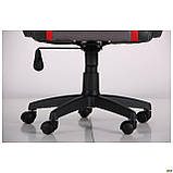 Комп'ютерне крісло ігрове Shift чорний шкірозамінник вставки сітки сірого та бордового кольору, фото 8