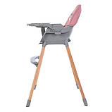 Стілець для годування El Camino LUMI ME 1111 Pink Рожевий | Високий дерев'яний стільчик, фото 2