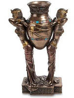 Статуэтка с вазой декоративная для икебаны "Египтянки с вазой" из полистоуна от итальянского бренда Veronese
