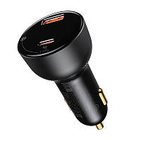 ХІТ Дня: Адаптер автомобільний BASEUS Superme Digital Display PPS Dual Quick Charger 1USB/1Type-C, 5A, 65+30w,