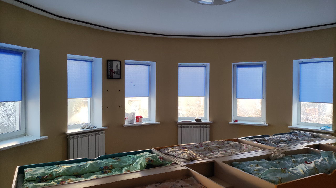 Сині рулонні штори Льон. Тканинні ролети Len,, фото 1