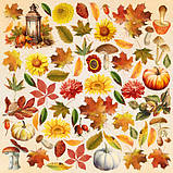 Набір скрап паперу Bright Autumn 30,5х30,5 см, 10 аркушів, фото 3