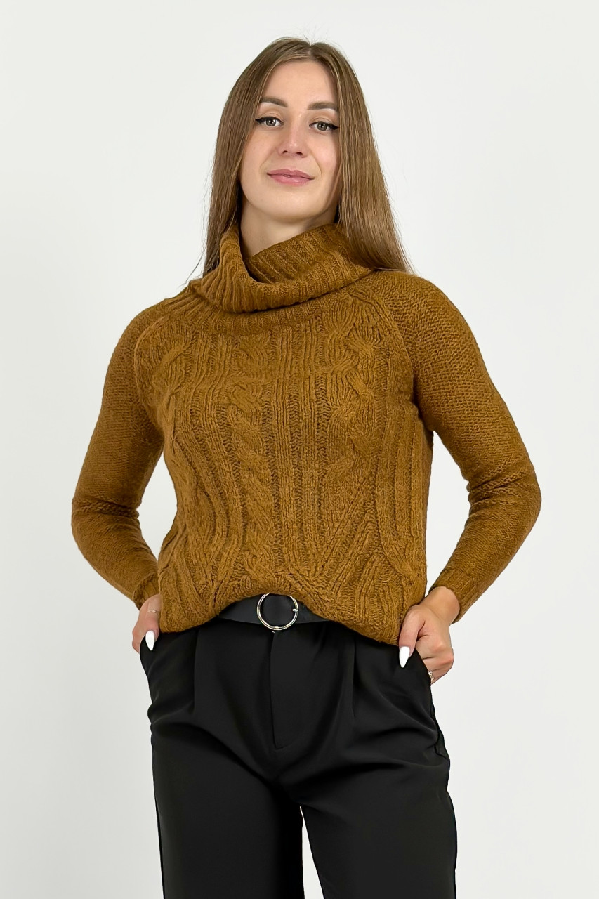 В'язаний жіночий светр Stradivarius 6803/419/442 коричневий S